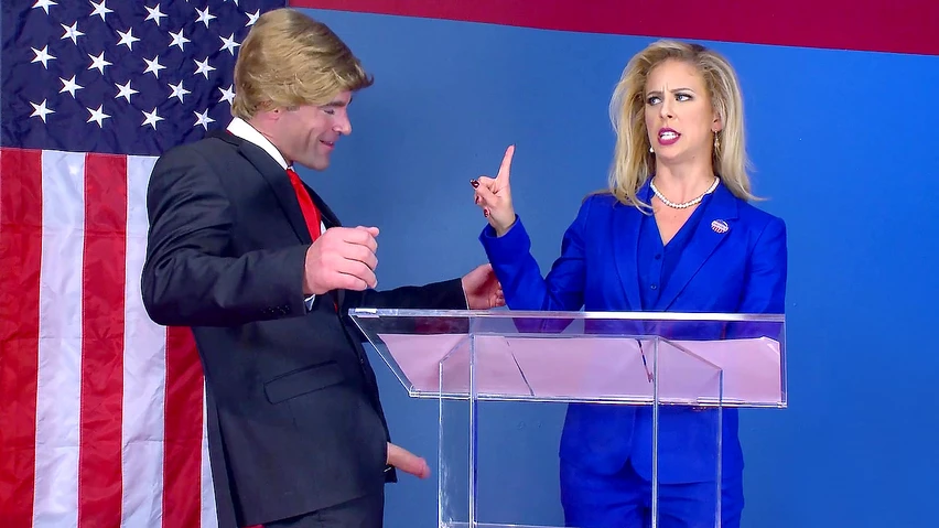 Cherie Blue - Slutty blonde presidential candidate Cherie DeVille sucks a ...